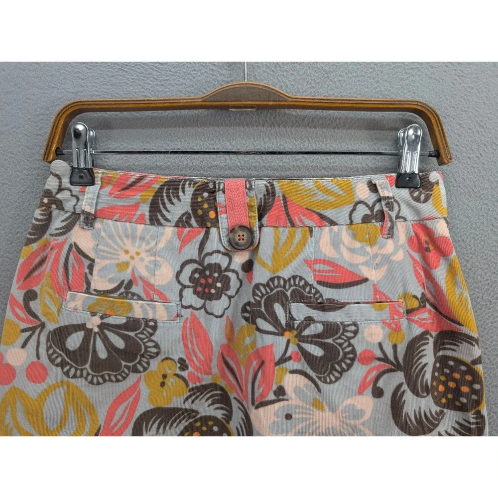 Y2K Boden Floral Corduroy Mini Skirt Size 4 Multicolor Knee Length Boho Academia